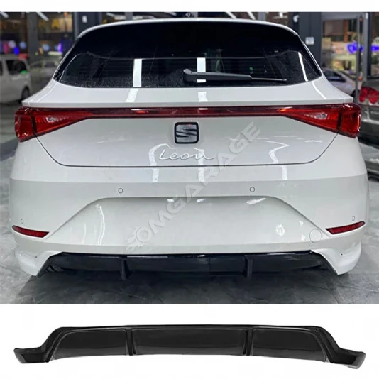 Seat Leon Mk4 Arka Ek Plastik Siyah Difüzör 2020 ve üzeri Arka-bodykit-ek-karlık