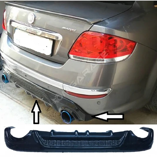 Fiat Linea Difüzör Difizör Plastik Parlak Siyah 2013 2014 2015 2016 2017 Arka-difizör-bodykit-ek-makyajlı