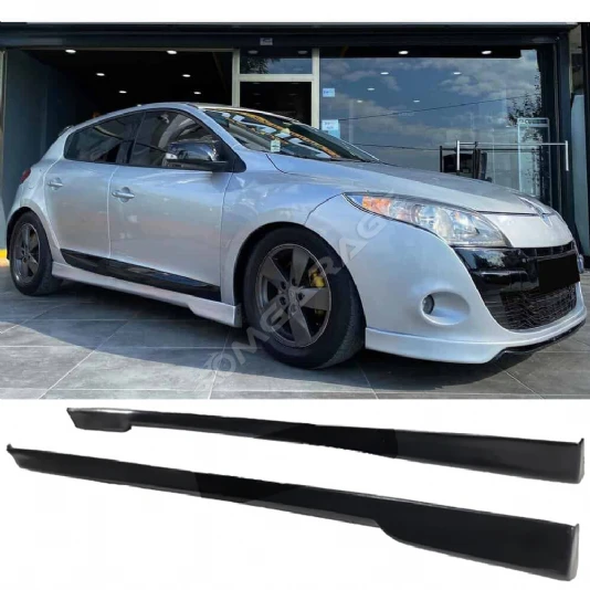 Renault Megane 3 Yan Marşpiyel Seti Mat Siyah Plastik 2 Adet 2009 2010 2011 2012 2013 2014 2015 2016