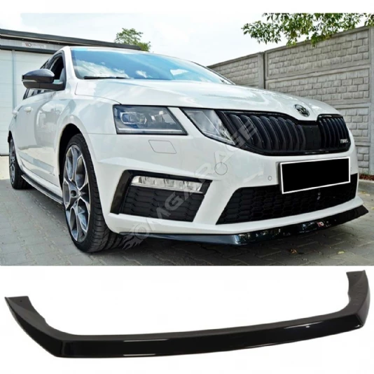 Skoda Octavia Mk3 VRS Ön Lip Plastik Parlak Siyah karlık-ön-ek-bodykit 2013 2014 2015 2016 2017