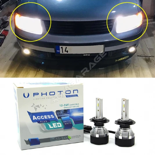 Vw Passat B5 Led Xenon Kısa Far Ampulü H7 Access Yeni Seri Beyaz 1997-2001