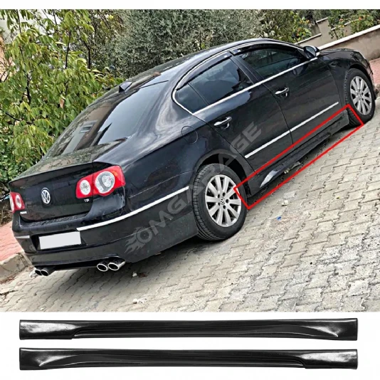 Vw Passat B6 Yan Marşpiyel Seti Mat Siyah Plastik 2 Adet 2005 2006 2007 2008 2009 2010
