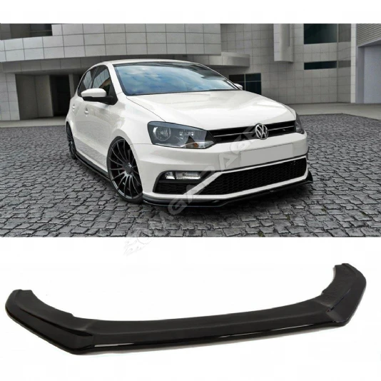 Vw Polo Mk5 Gtı Tampon Ön Lip Plastik Parlak Siyah karlık-ön-ek-bodykit 2014 2015 2016 2017