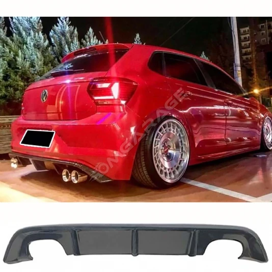Vw Polo Mk6 R Line Difüzör Difizör Plastik Parlak Siyah 2018 2019 2020 Arka-bodykit-ek-karlık
