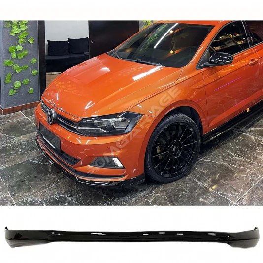 Vw Polo Mk6 Custom Ön Ek Plastik Siyah karlık-ön-ek-bodykit 2018 2019 2020 2021 Makyajsız Kasa