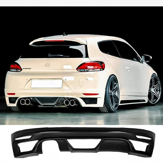 Vw Scirocco Rieger Arka Ek Plastik Siyah Difüzör 2008-2013 Arka-bodykit-ek-karlık