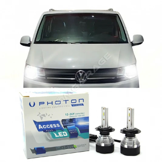 Vw Transporter T6 Led Xenon Uzun + Kısa Far Ampulü H4 Access Yeni Seri Beyaz