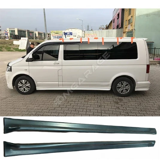 Vw Transporter T6 Yan Marşpiyel Seti Mat Siyah Plastik 2 Adet 2017 2018 2019