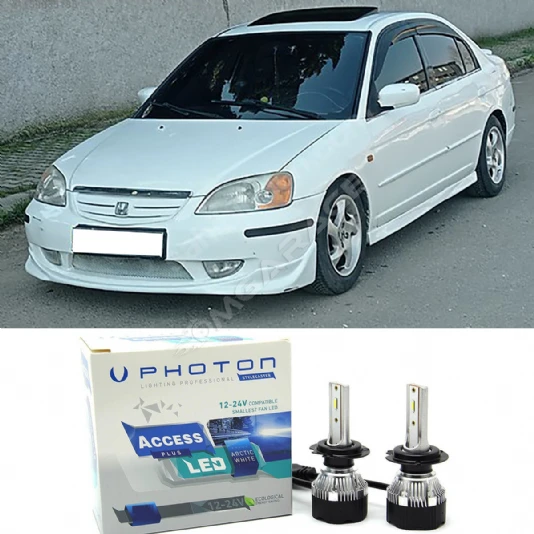 Honda Civic Vtec 1 ES7 Led Xenon Sis Far Ampulü H11 Access Yeni Seri Beyaz 2001-2004