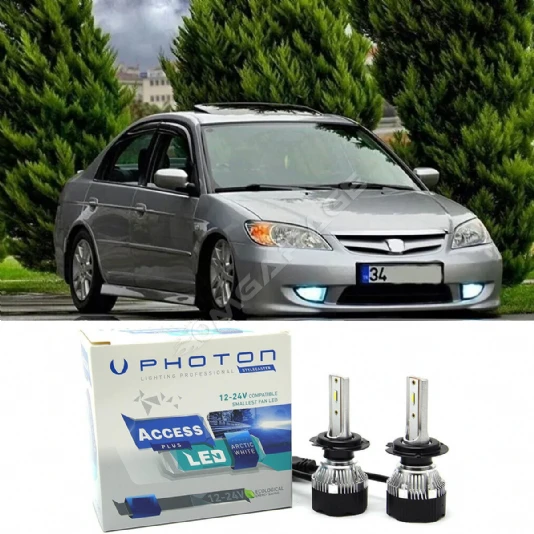 Honda Civic Vtec 2 ES7 Led Xenon Uzun Far Ampulü HB3 Access Yeni Seri Beyaz 2004-2006