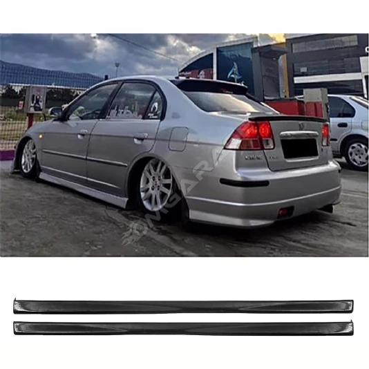 Honda Civic Vtec 2 Yan Marşpiyel Seti Mat Siyah Plastik 2 Adet 2001 2002 2003 2004 2005 2006