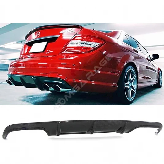 Mercedes W204 C63 Amg Difüzör Difizör Plastik Parlak Siyah 2007 2008 2009 2010 2011 Arka-difizör-bodykit-ek