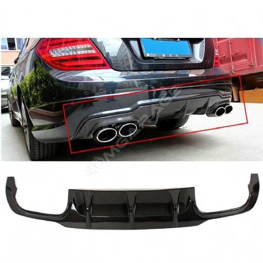 Mercedes W204 C63 Amg Difüzör Difizör Plastik Parlak Siyah 2011 2012 2013 2014 Arka-difizör-bodykit-ek