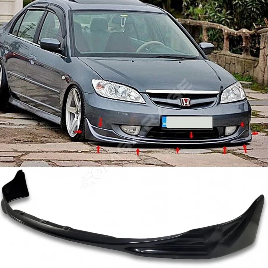 Honda Civic Vtec 2 S2000 Ön Ek Plastik Siyah karlık-ön-ek-bodykit 2004 2005 2006 Mat Siyah Plastik