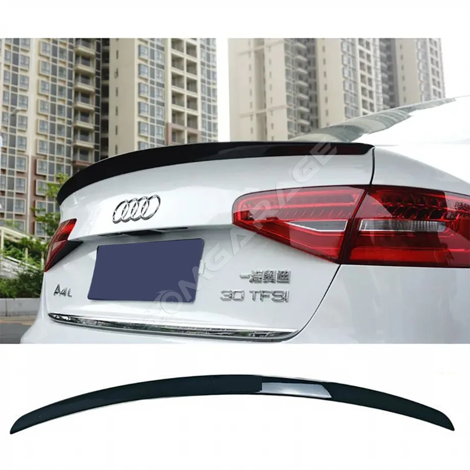 Audi A4 Sedan Bagaj Üstü İthal Spoiler Parlak Siyah Plastik Spoyler 2012-2016