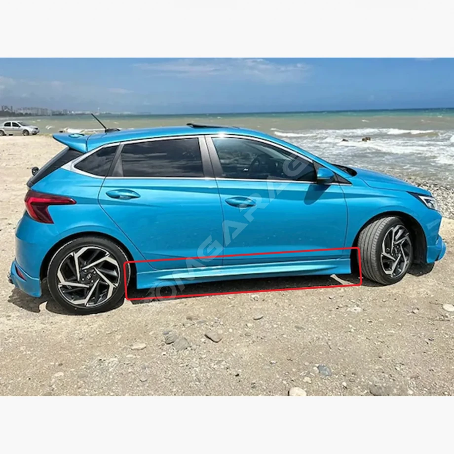 Hyundai i20 Yan Marşpiyel Seti Mat Siyah Plastik 2 Adet 2019+