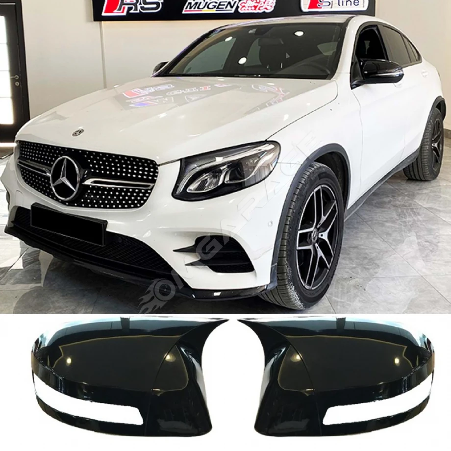 Mercedes GLC X253 Batman Yarasa Ayna Kapağı Parlak Siyah ABS 2015 ve üzeri