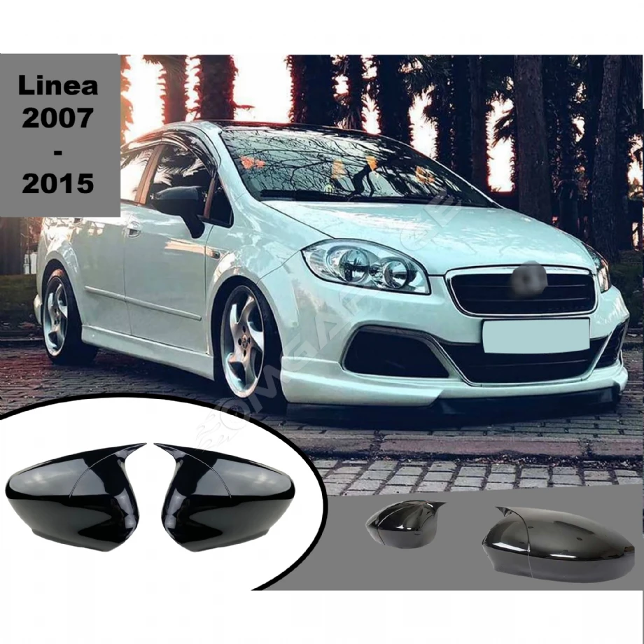 Fiat Linea Batman Yarasa Ayna Kapağı Parlak Siyah ABS 2007 2008 2009 2010 2011 2012 2013 2014 2015
