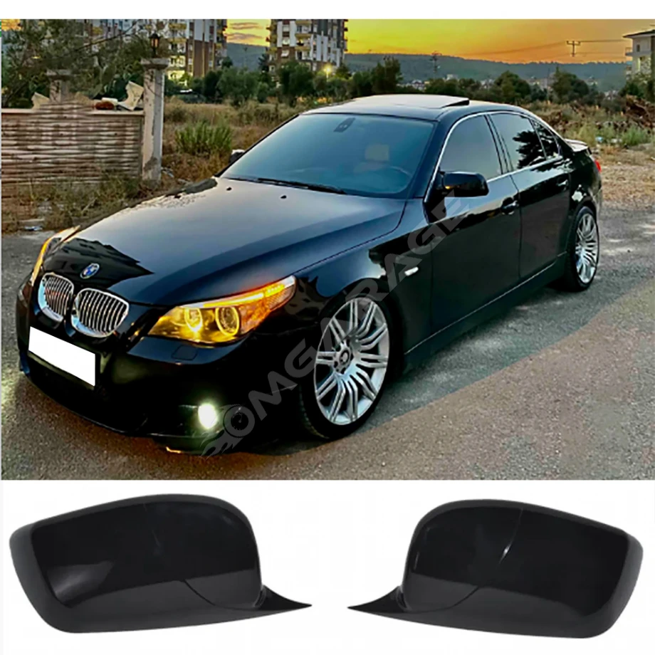 Bmw E60 Batman Yarasa Ayna Kapağı Parlak Siyah ABS 2003 2004 2005 2006 2007 2008 2009 2010