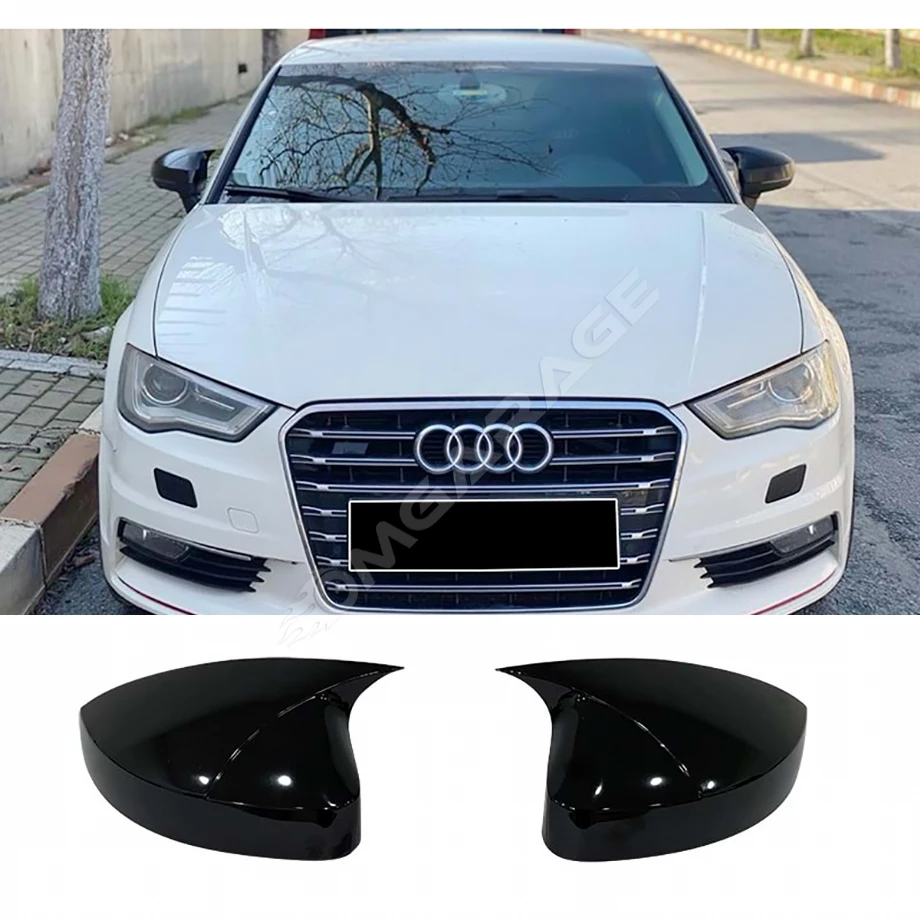 Audi A3 8V Batman Yarasa Ayna Kapağı Parlak Siyah ABS 2012 2013 2014 2015 2016 2017 2018 2019