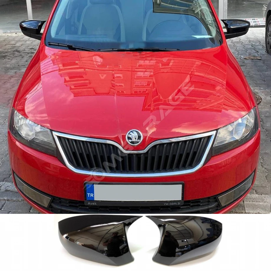 Skoda Rapid Batman Yarasa Ayna Kapağı Piona Black ABS 2015-2017 (Sinyalli)