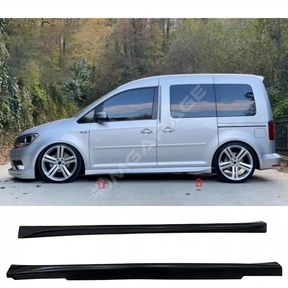 Vw Caddy Aero Yan Marşpiyel Seti Mat Siyah Plastik 2 Adet