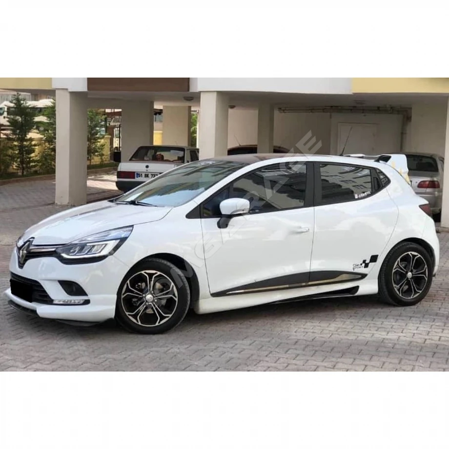 Renault Clio 4 Custom Yan Marşpiyel Seti Mat Siyah Plastik 2 Adet