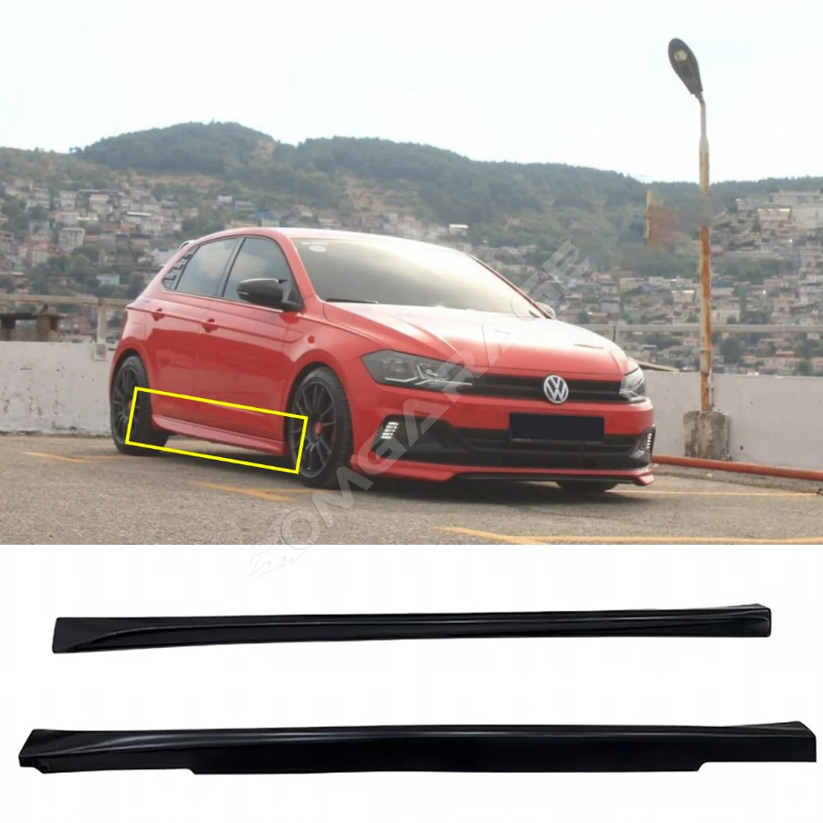 Vw Polo Mk6 Yan Marşpiyel Seti Mat Siyah Plastik 2 Adet 2018+