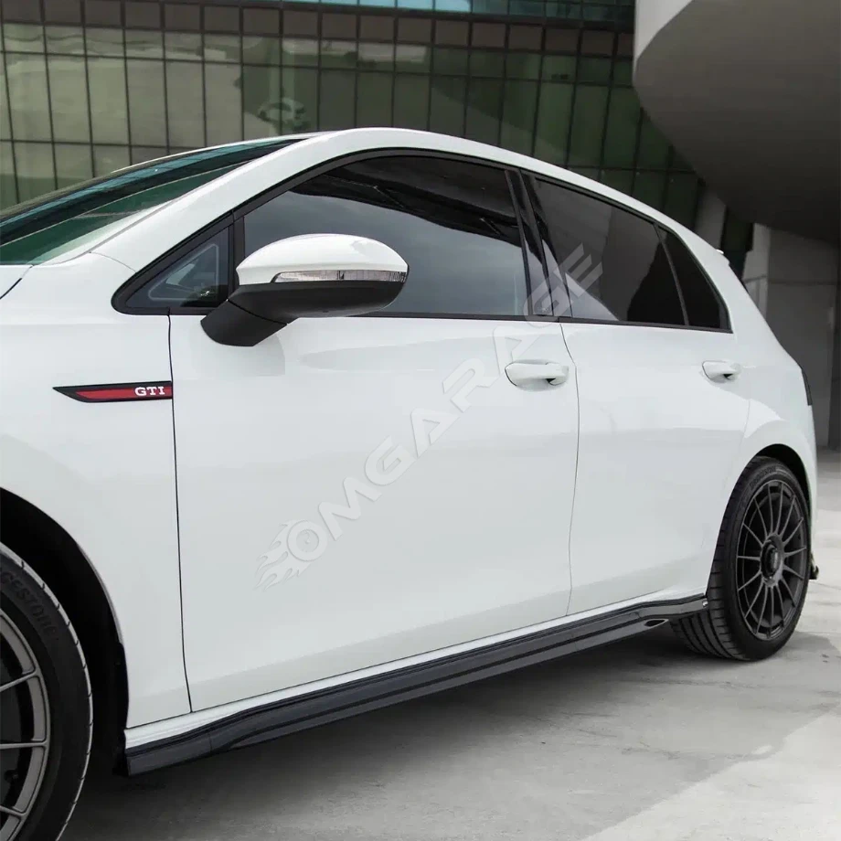 Vw Golf 8 R Yan Marşpiyel Seti 2021+ Plastik Mat Siyah