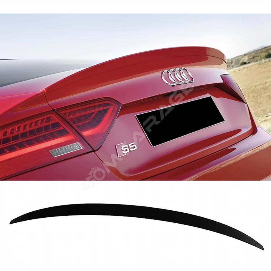 Audi A5 B8 S5 Bagaj Üstü İthal Spoiler Parlak Siyah Plastik Spoyler 2009-2016