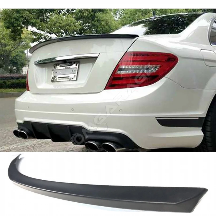 Mercedes C W204 Bagaj Üstü İthal Spoiler Parlak Siyah Plastik Spoyler 2007-2014