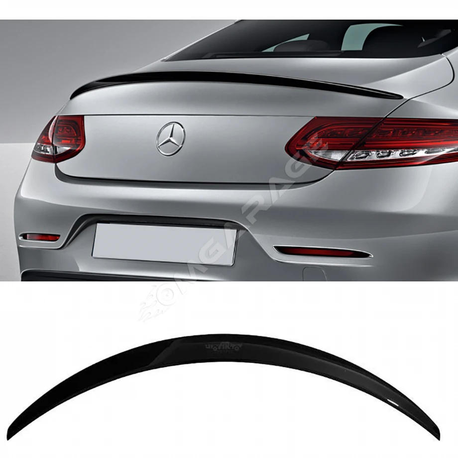 Mercedes C W205 COUPE Bagaj Üstü İthal Spoiler Parlak Siyah Plastik Spoyler 2014-2019
