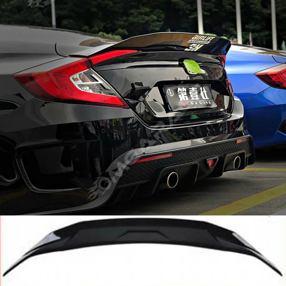 Honda Civic Fc5 JDM Bagaj Üstü İthal Spoiler Parlak Siyah Plastik Spoyler 2016+