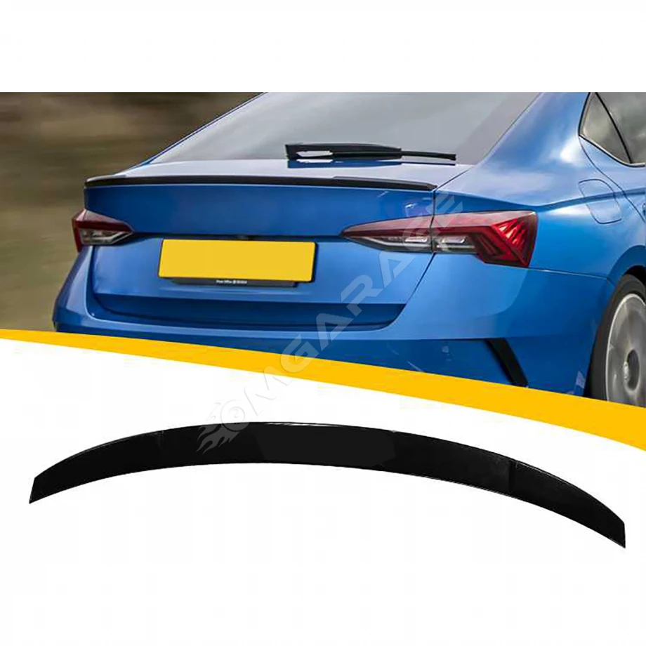 Skoda Octavia VRS Bagaj Üstü İthal Spoiler Parlak Siyah Plastik Spoyler 2020+