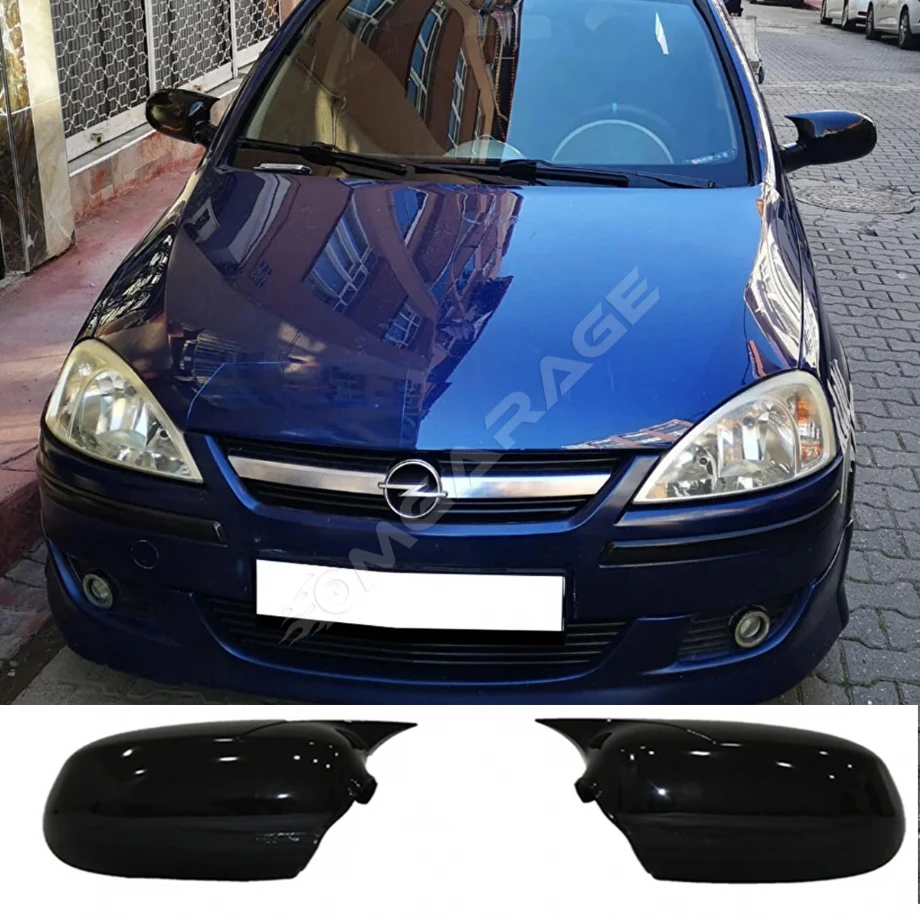 Opel Corsa C Batman Yarasa Ayna Kapağı Parlak Siyah ABS 2000 2001 2002 2003 2004 2005 2006