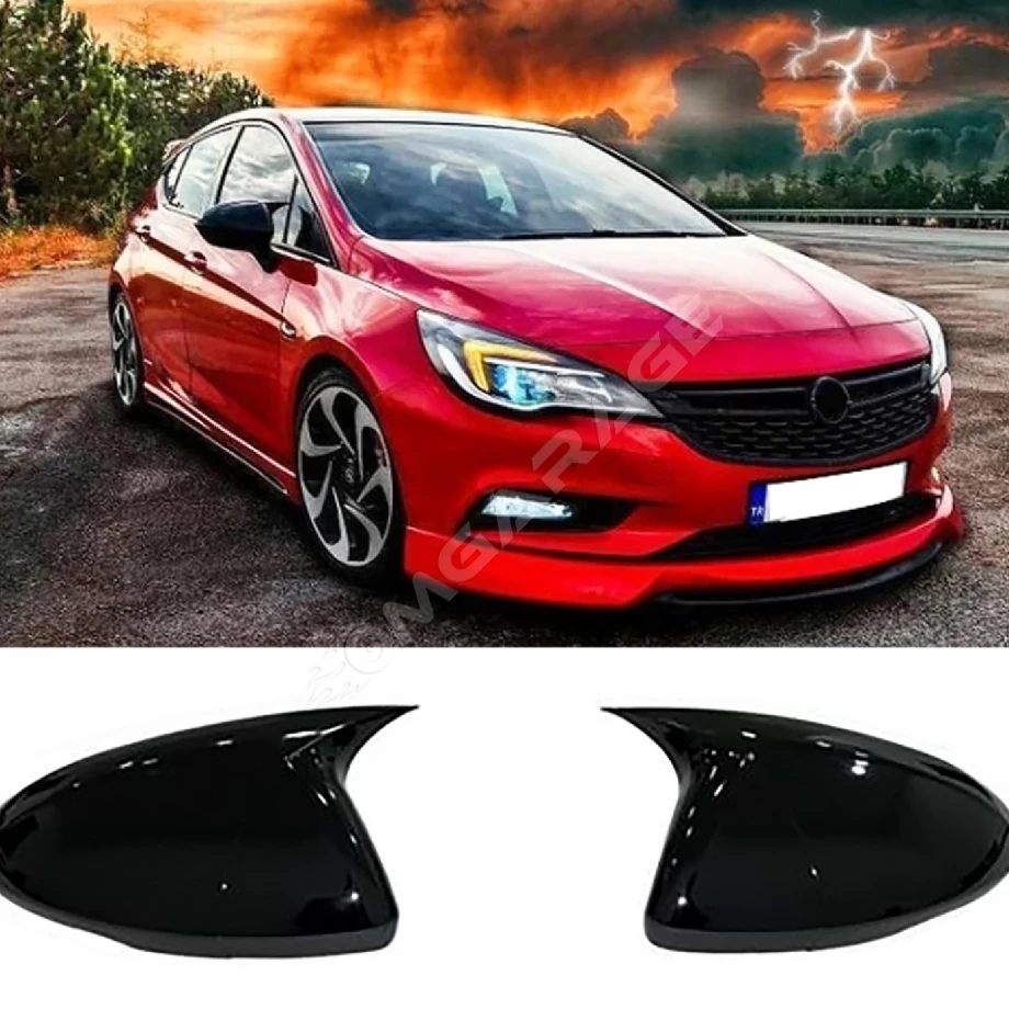 Opel Astra K Batman Yarasa Ayna Kapağı Parlak Siyah ABS 2015 2016 2017 2018 2019 2020 2021