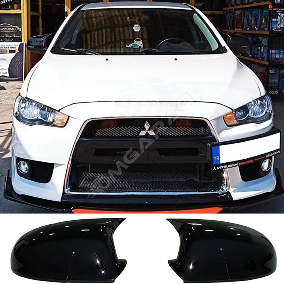 Mitsubishi Lancer Batman Yarasa Ayna Kapağı Parlak Siyah ABS 2008 2009 2010 2011 2012 2013