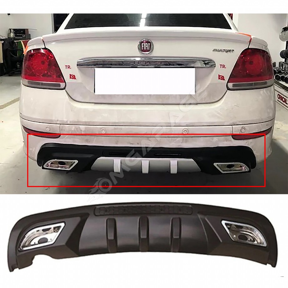 Fiat Linea Difüzör Difizör Siyah + Kare Egzoz Görünüm C Tip