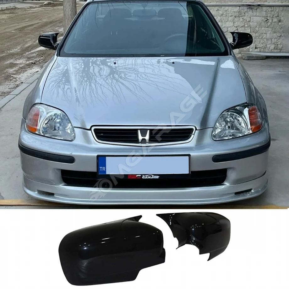 Honda Civic IES EK Batman Yarasa Ayna Kapağı Parlak Siyah ABS 1996 1997 1998 1999 2000