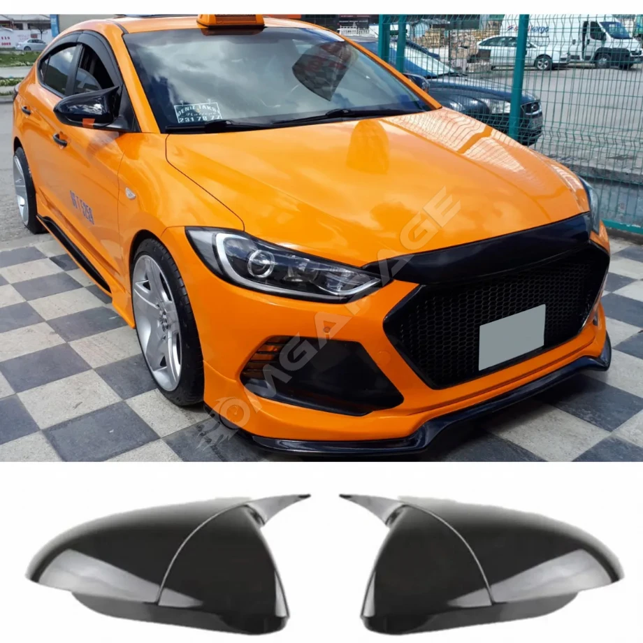 Hyundai Elantra Sinyalsiz Batman Yarasa Ayna Kapağı Parlak Siyah ABS 2016 2017 2018