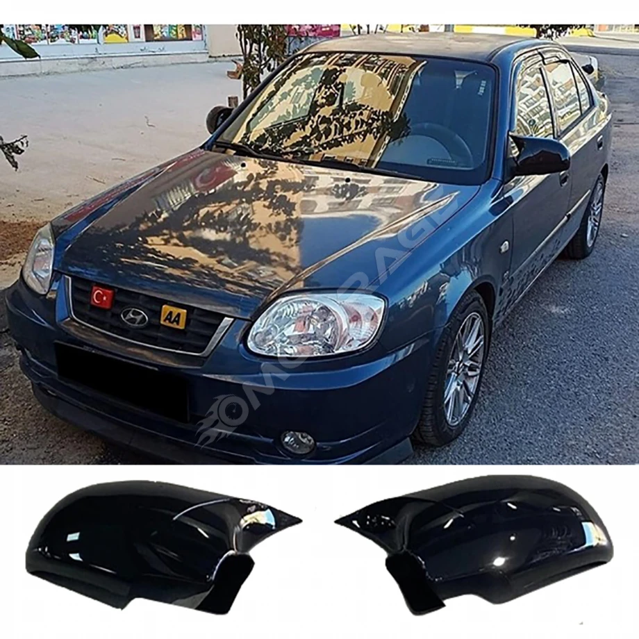 Hyundai Accent Admire Batman Yarasa Ayna Kapağı Parlak Siyah ABS 2003 2004 2005 2006