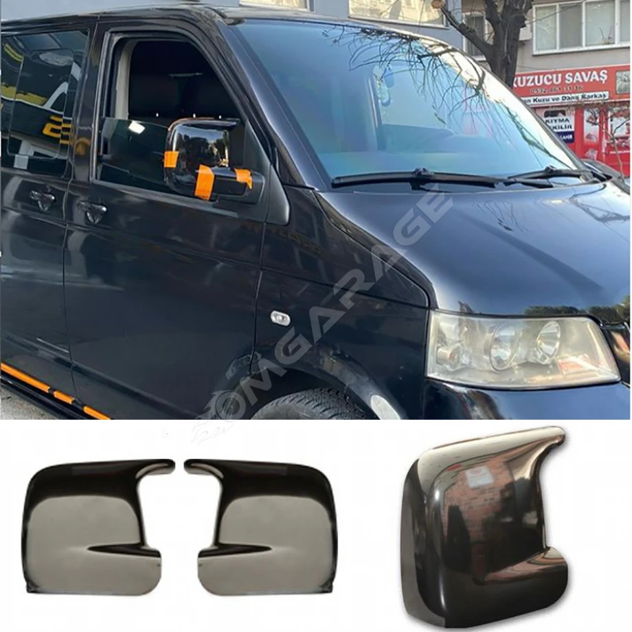 Vw Transporter T5 Batman Yarasa Ayna Kapağı Piona Black ABS 2004 - 2009