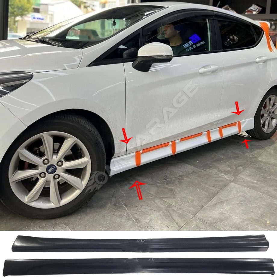 Ford Fiesta 2018 2019 2020 2021 Yan Marşpiyel Seti Mat Siyah Plastik 2 Adet