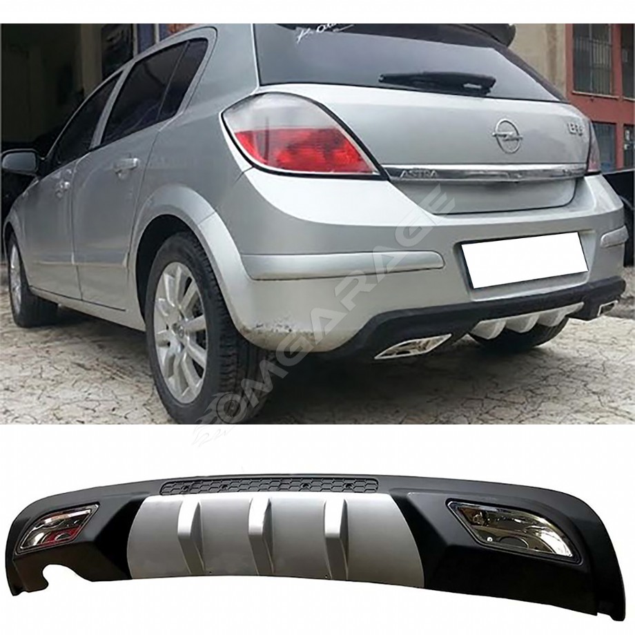Opel Astra H Difüzör Difizör Gri + Kare Egzoz Görünüm C Tip 2004 - 2009