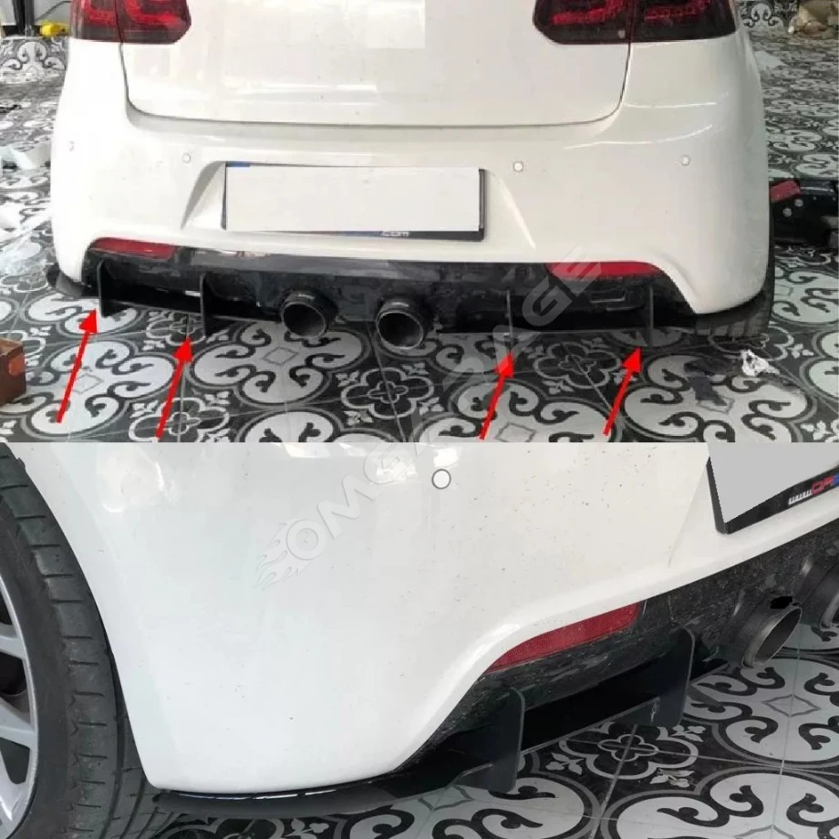 VW Golf 6 R Flap Flaplar Splitter Bıçak 2008-2012 6 Parça