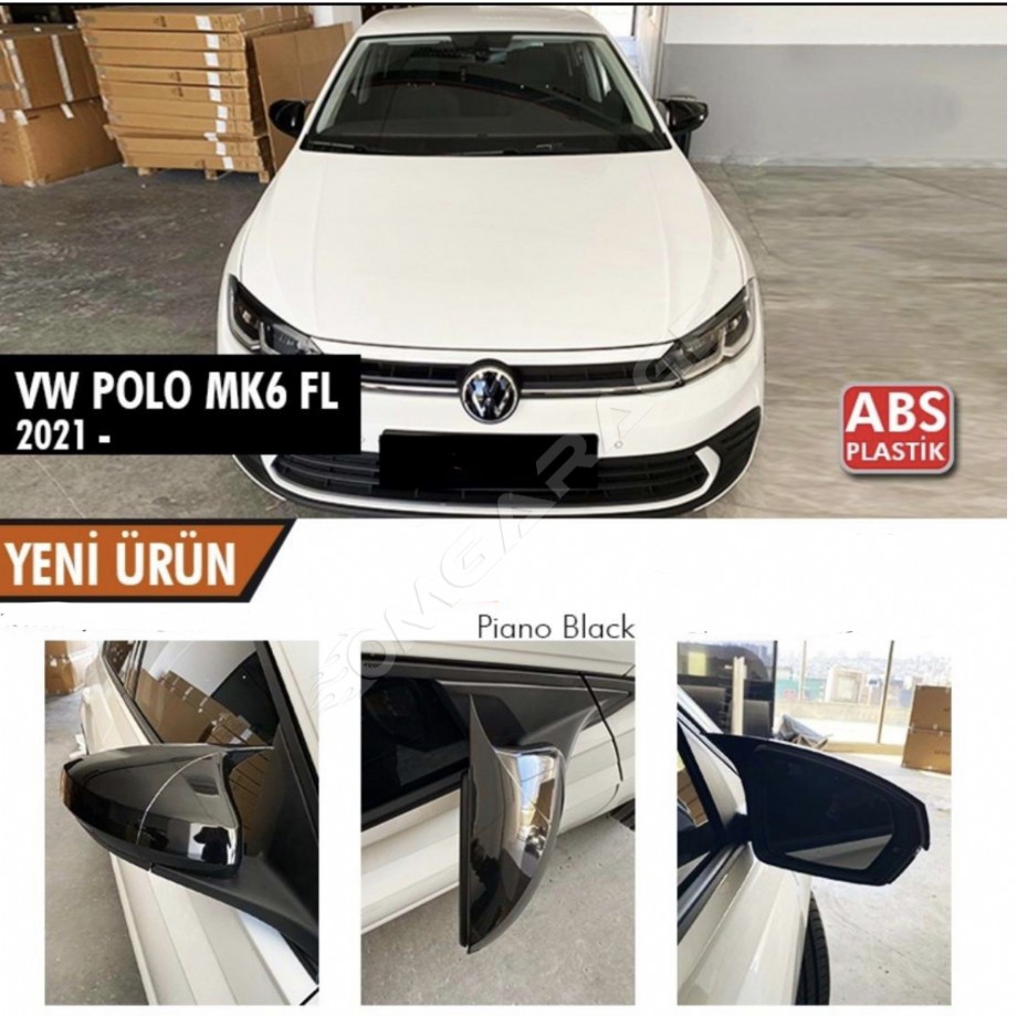 Vw Polo Mk6.5 Makyajlı Kasa Batman Yarasa Ayna Kapağı Piona Black 2021 ve üstü