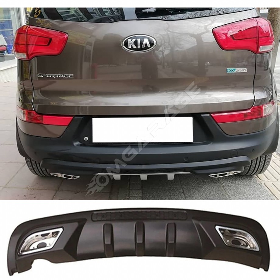 Kia Sportage Difüzör Difizör Siyah + Kare Egzoz Görünüm C Tip