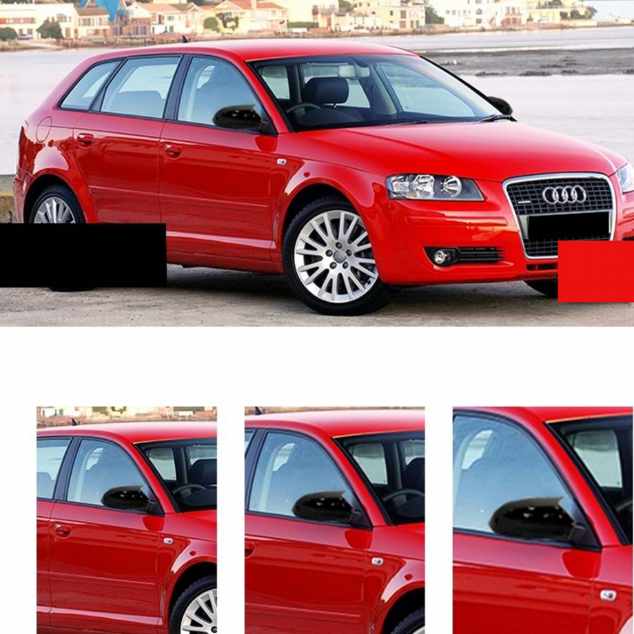 A3 8P Batman Yarasa Ayna Kapağı Parlak Siyah 2008 - 2012 Makyajlı Kasa Abs Plastik