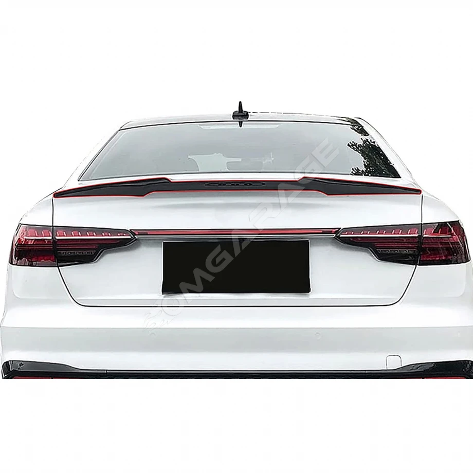 Audi A4 B9 Sedan M4 Bagaj Üstü İthal Spoiler Parlak Siyah Plastik Spoyler 2018+