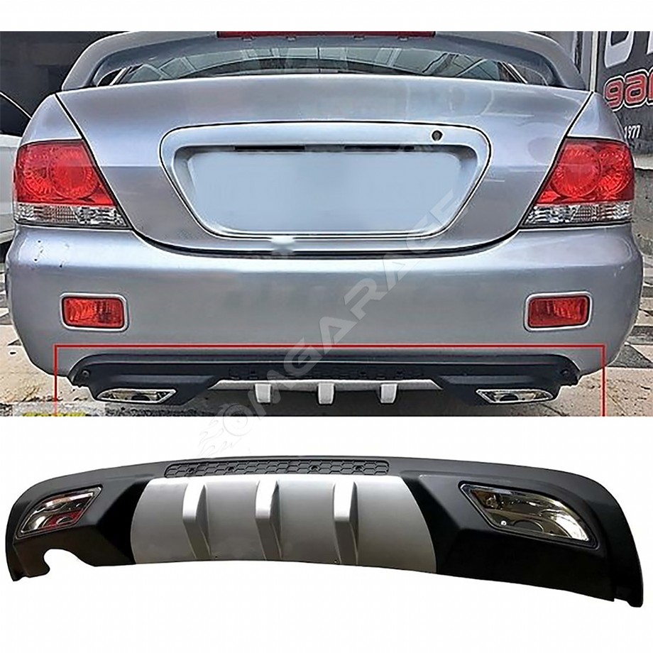 Mitsubishi Lancer Difüzör Difizör Gri + Kare Egzoz Görünüm C Tip